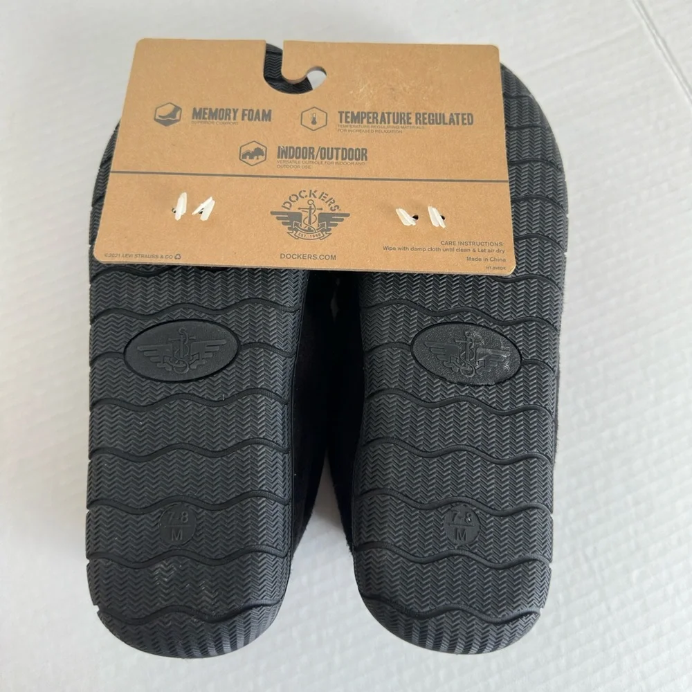 Dockers Men's Black Moccasin Slippers size 7/8 Medium men’s